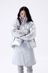 FOIL REVERSIBLE PADDING JACKET / SILVER