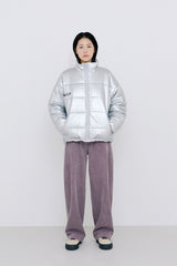 FOIL REVERSIBLE PADDING JACKET / SILVER