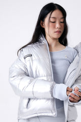 FOIL REVERSIBLE PADDING JACKET / SILVER