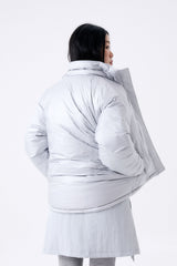 FOIL REVERSIBLE PADDING JACKET / SILVER