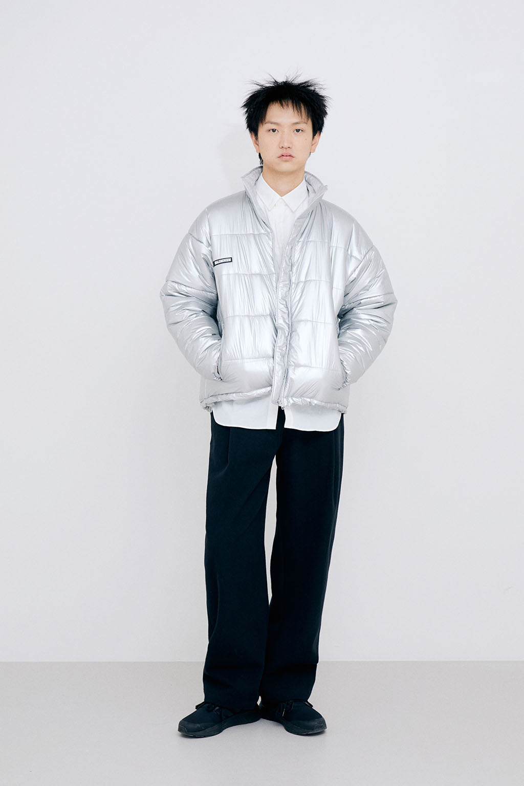 FOIL REVERSIBLE PADDING JACKET / SILVER