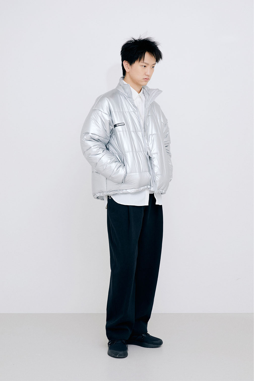 FOIL REVERSIBLE PADDING JACKET / SILVER