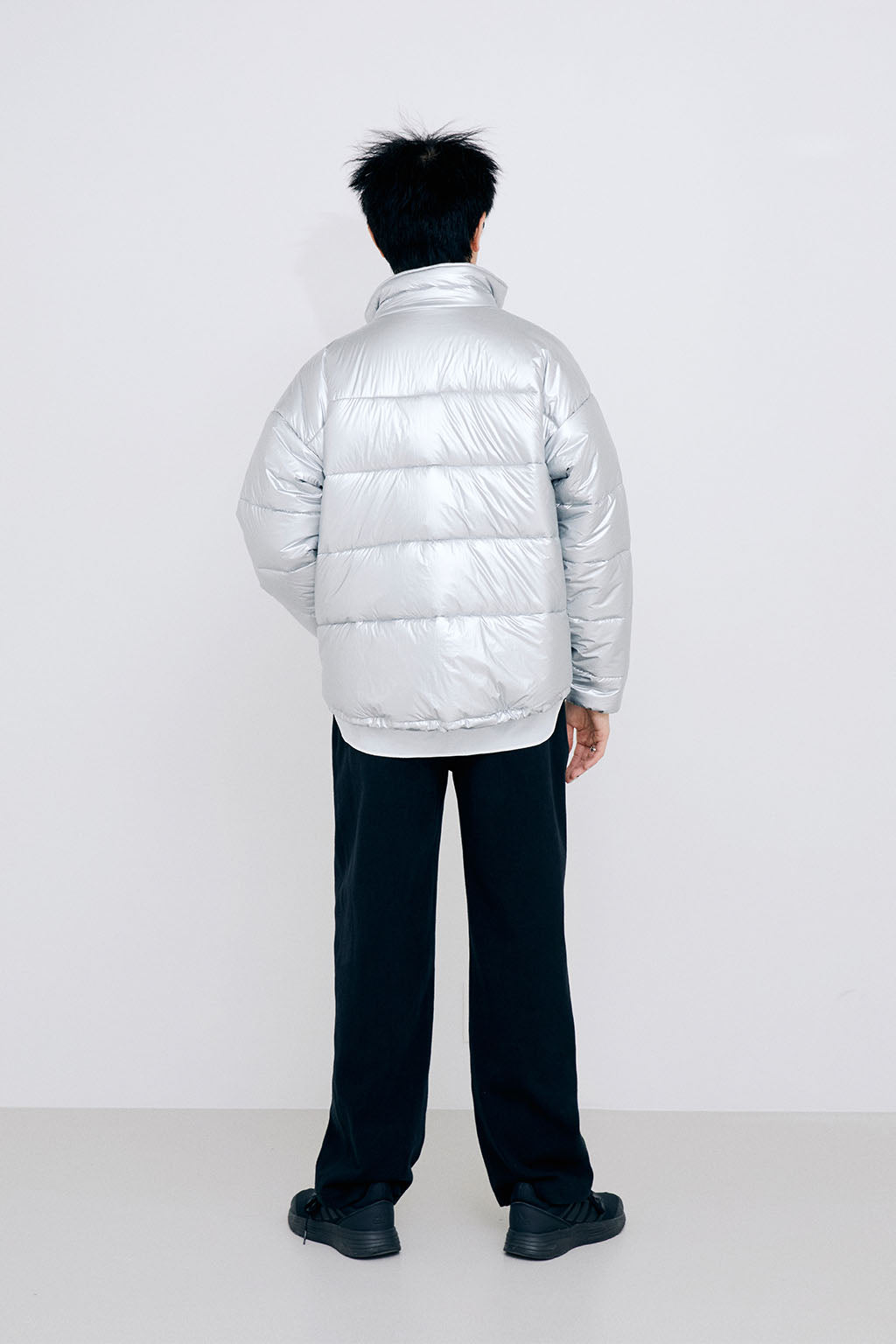 FOIL REVERSIBLE PADDING JACKET / SILVER