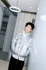 FOIL REVERSIBLE PADDING JACKET / SILVER