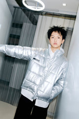 FOIL REVERSIBLE PADDING JACKET / SILVER