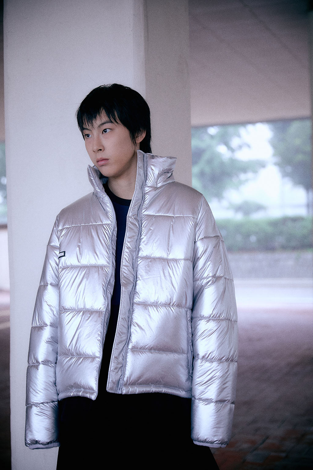 FOIL REVERSIBLE PADDING JACKET / SILVER