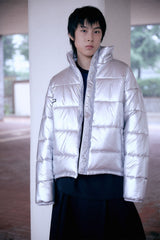 FOIL REVERSIBLE PADDING JACKET / SILVER