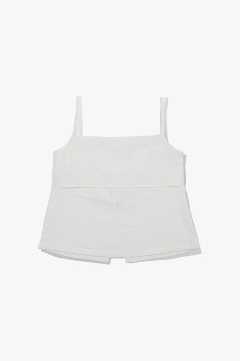 DOUBLE-LAYER CHECK TOP / WHITE