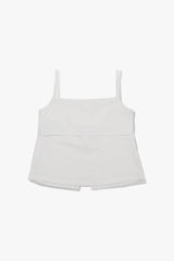 DOUBLE-LAYER CHECK TOP / WHITE