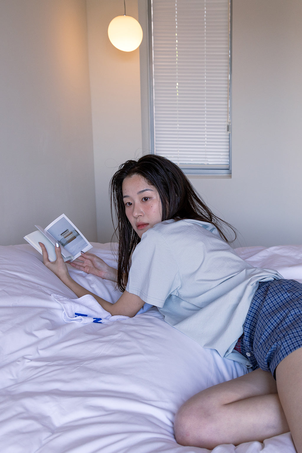 DOUBLE WAIST CHECK SHORTS / BLUE