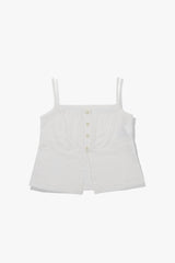 DOUBLE-LAYER CHECK TOP / WHITE