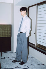 ONE TUCK WOOL PANTS 2 / GRAY