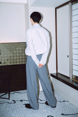 ONE TUCK WOOL PANTS 2 / GRAY
