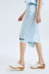 SILKY DRAPE SKIRT / SKY BLUE