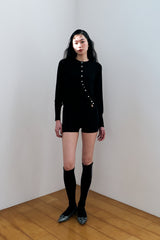 MODULAR RUFFLE CARDIGAN / BLACK