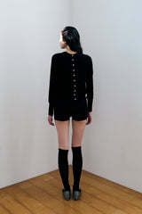MODULAR RUFFLE CARDIGAN / BLACK