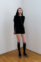 MODULAR RUFFLE CARDIGAN / BLACK