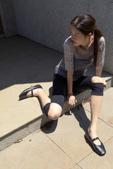 MESH CHECK TOP / BLACK