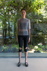 MESH CHECK TOP / BLACK