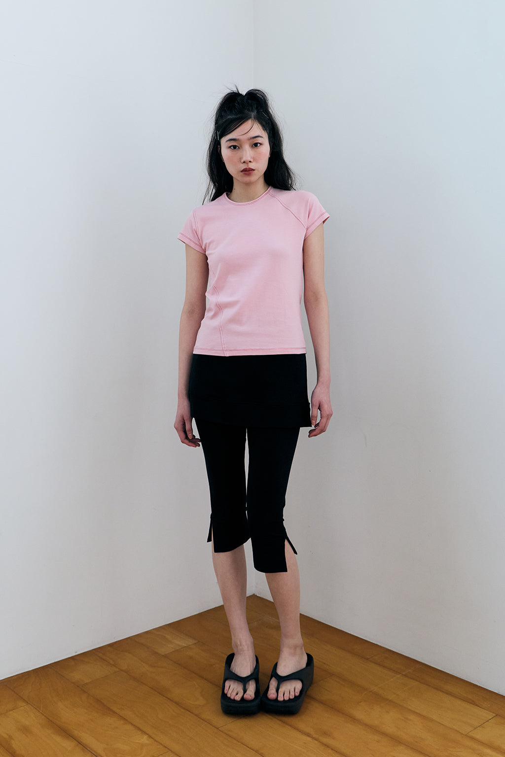 SWEAT SKIRT PANTS / BLACK