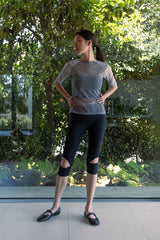 MESH CHECK TOP / BLACK