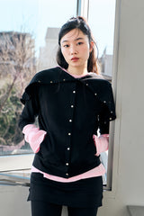 MODULAR SNAP HOODIE / BLACK