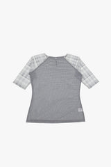 MESH CHECK TOP / BLACK