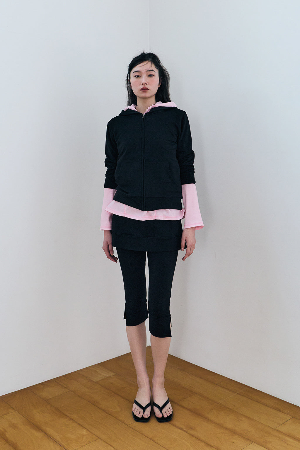 SWEAT SKIRT PANTS / BLACK