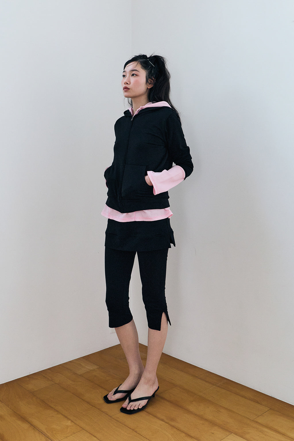 SWEAT SKIRT PANTS / BLACK