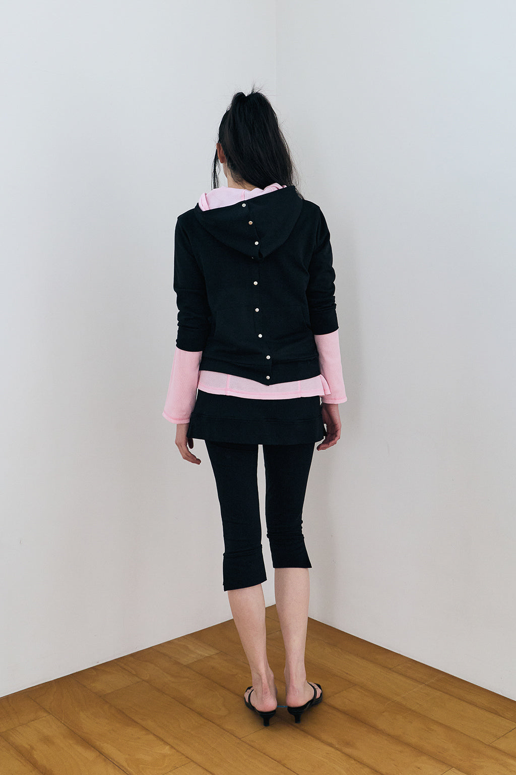 MODULAR SNAP HOODIE / BLACK