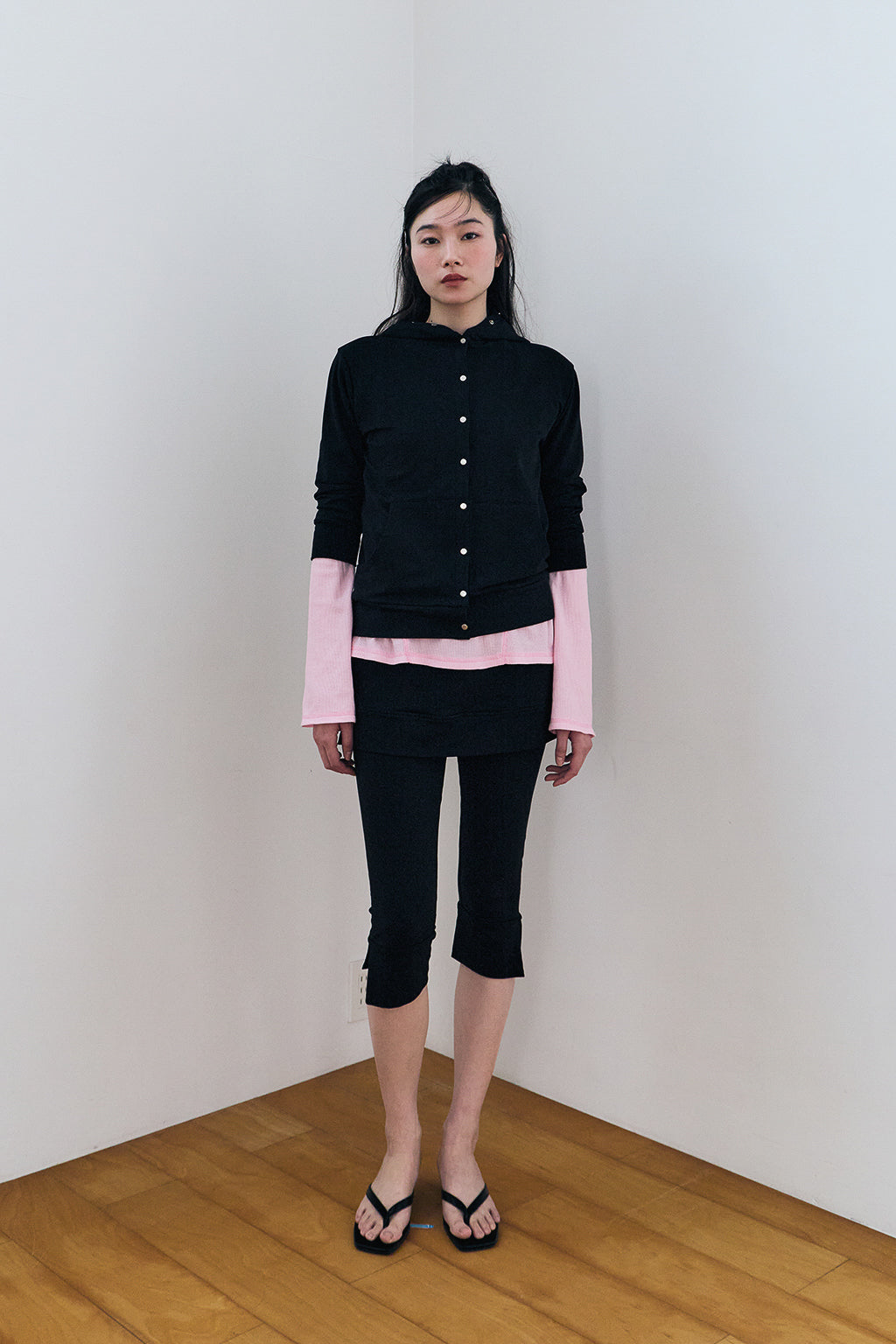 MODULAR SNAP HOODIE / BLACK