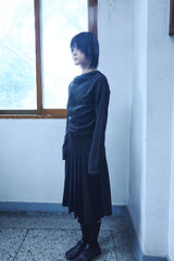 SIDE SLIT HOODIE / BLACK