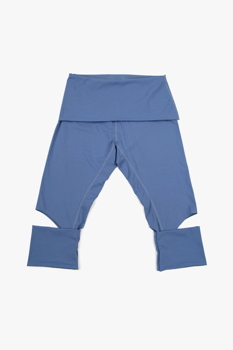 SLIT CUFFED LEGGINGS / BLUE