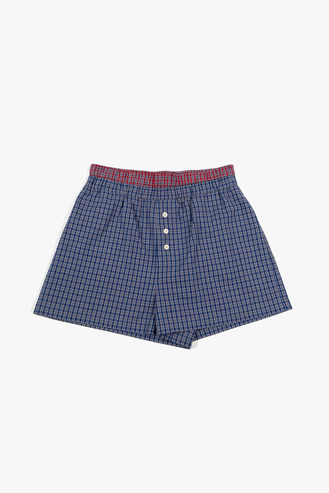 DOUBLE WAIST CHECK SHORTS / BLUE