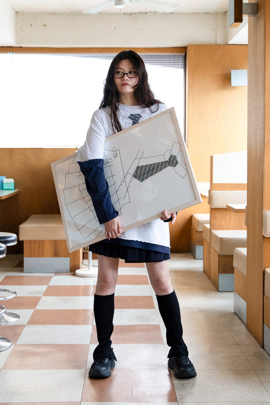 [HALOMINIUM x MIMICHAN] LOMI LAYERED TEE / GRAY