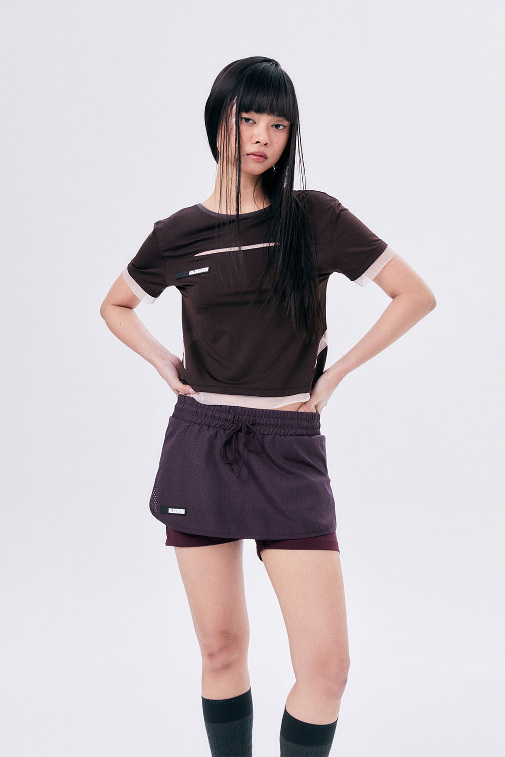 MESH SPORTS TEE / BROWN