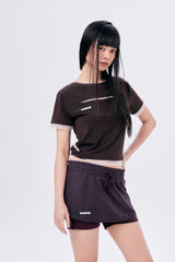 MESH SPORTS TEE / BROWN