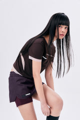 MICRO MESH SKIRT PANTS / PURPLE