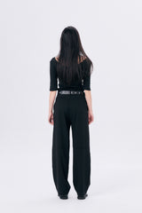 ONE TUCK WOOL PANTS 2 / BLACK