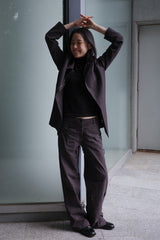 PIGMENT BUCKLE STRAPS PANTS / BROWN