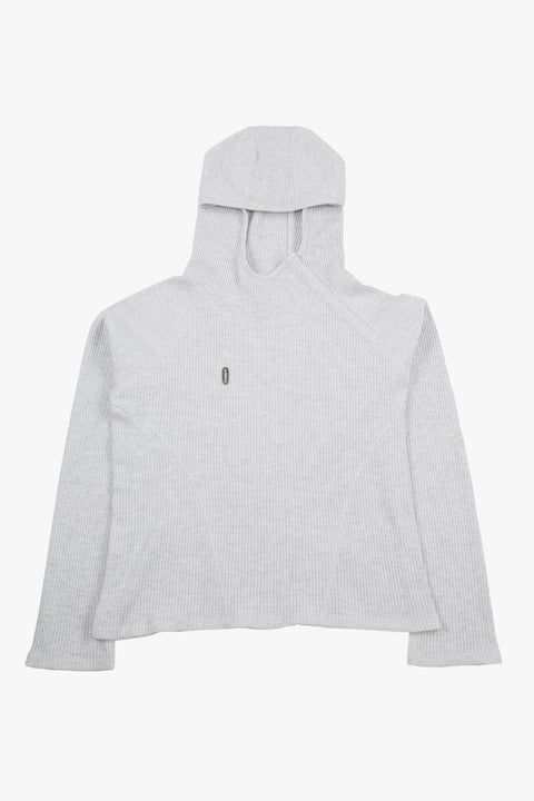 SLIM WAFFLE HOODIE / LIGHT GRAY