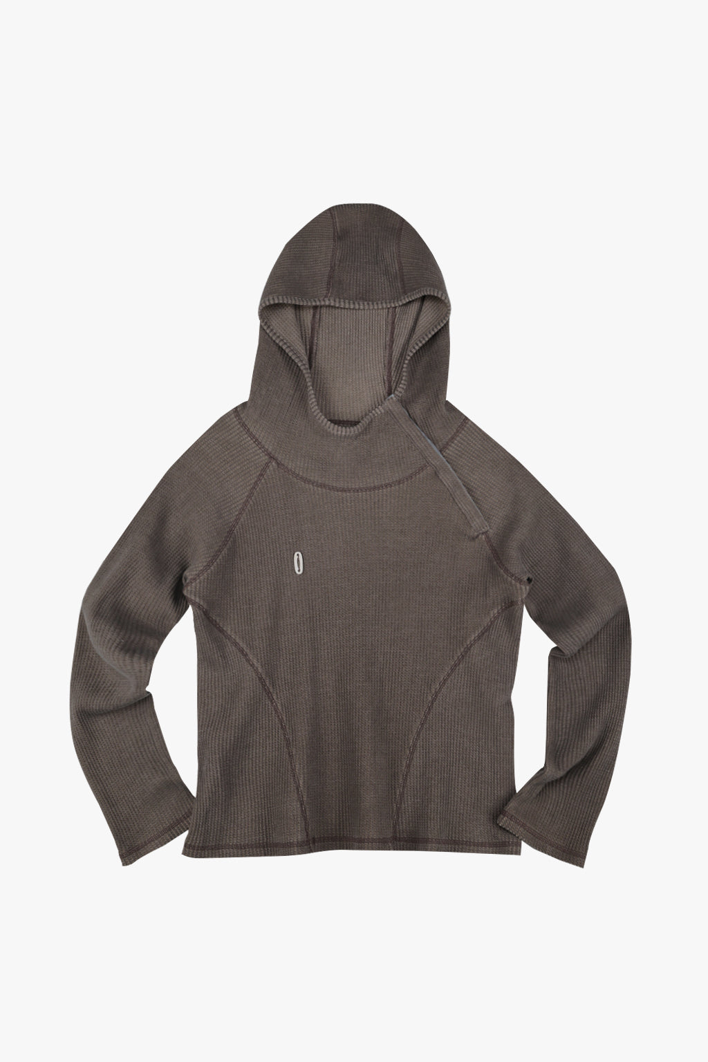 PIGMENT SLIM WAFFLE HOODIE / BROWN