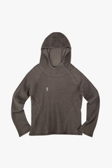 PIGMENT SLIM WAFFLE HOODIE / BROWN