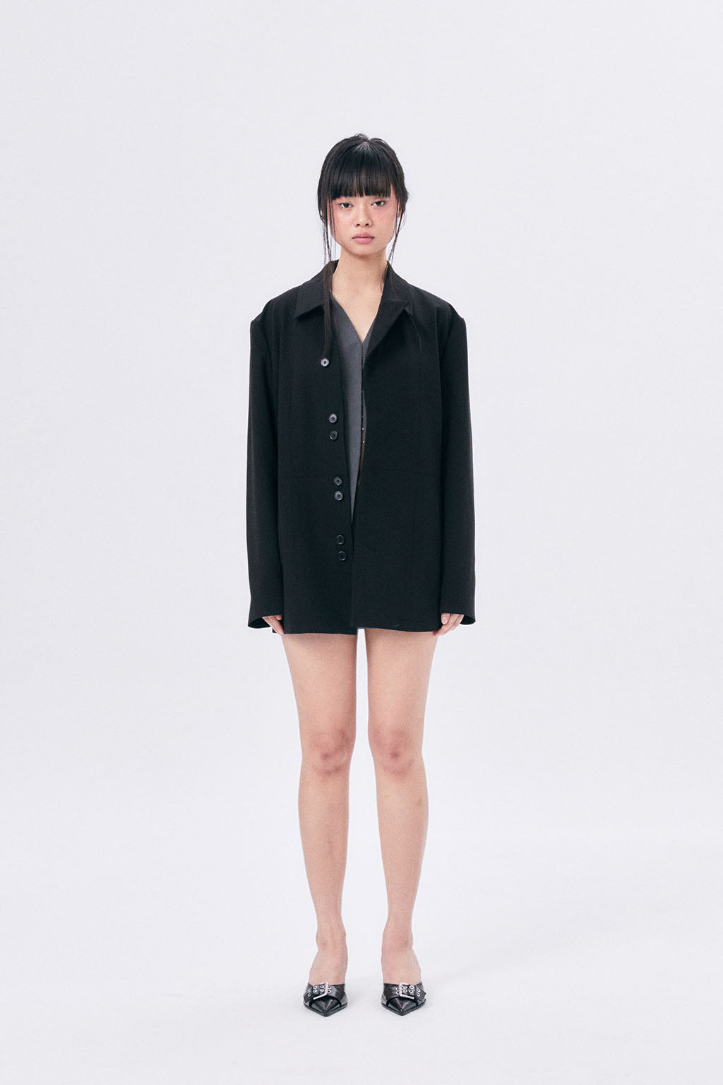 UNBALANCE COLLAR JACKET / BLACK