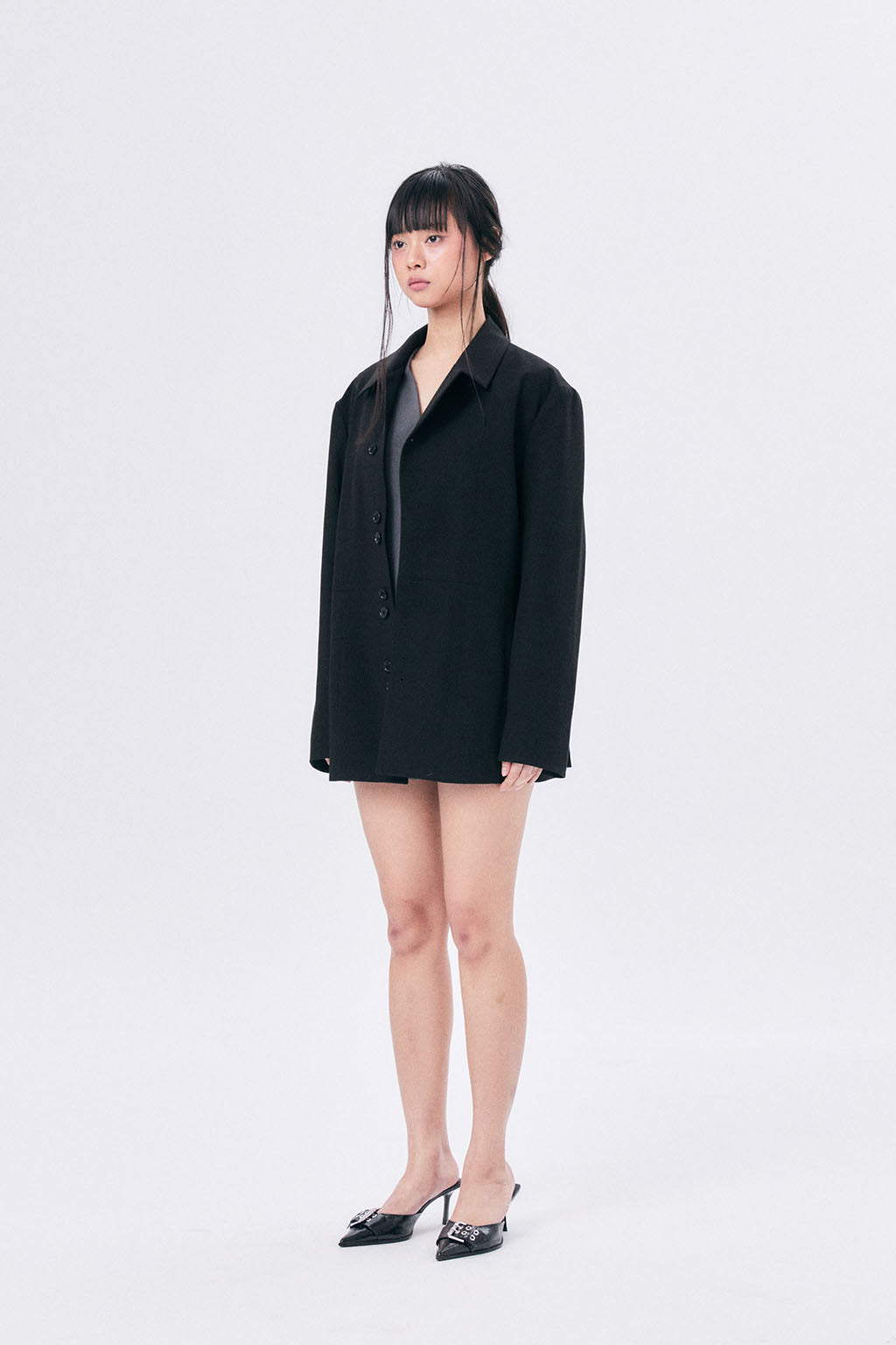 UNBALANCE COLLAR JACKET / BLACK