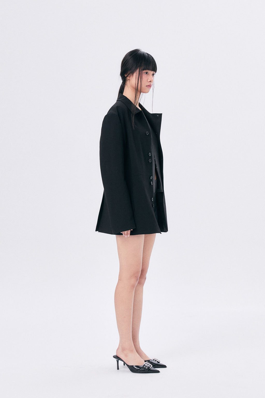 UNBALANCE COLLAR JACKET / BLACK