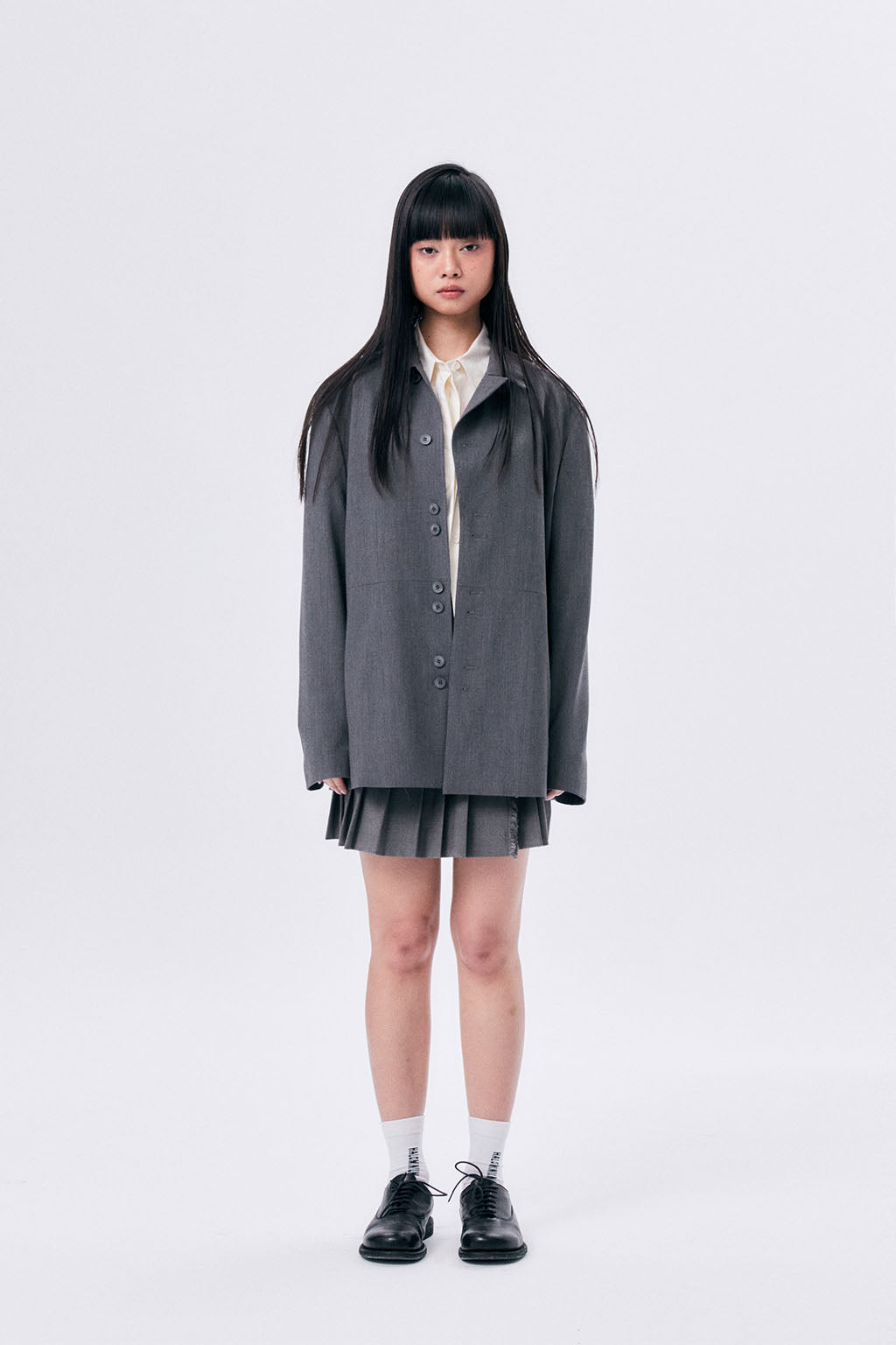 UNBALANCE COLLAR JACKET / GRAY