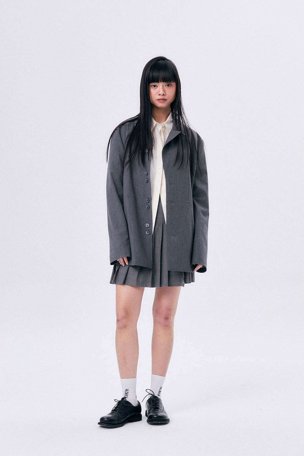 UNBALANCE COLLAR JACKET / GRAY