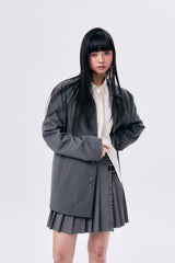 UNBALANCE COLLAR JACKET / GRAY