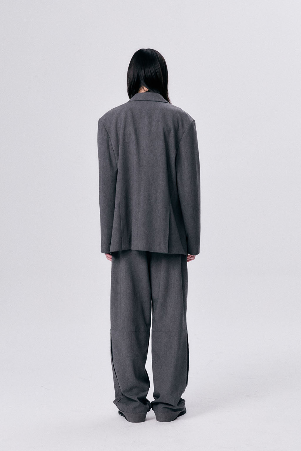 UNBALANCE COLLAR JACKET / GRAY